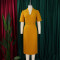 Women's summer new short sleeved V-neck pleated high waist fashionable temperament cinched waist African dress
