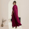 Fashion women's slim fit waist button round neck shawl dress new
