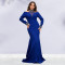 Fashionable women's elegant slim fit bag arm rhinestone solid color dress