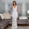 New Sexy V-neck Butt hugging Straight Gunn Burnt Flower Hollow Butt hugging Dress