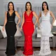 New Sexy V-neck Butt hugging Straight Gunn Burnt Flower Hollow Butt hugging Dress