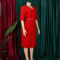 2025 summer new fashionable temperament V-neck solid color plus size pleated African foreign trade dress