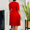 2025 summer new fashionable temperament V-neck solid color plus size pleated African foreign trade dress