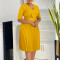 2025 summer new fashionable temperament V-neck solid color plus size pleated African foreign trade dress