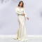Fashionable women's elegant slim fit bag arm rhinestone solid color dress