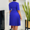 2025 summer new fashionable temperament V-neck solid color plus size pleated African foreign trade dress