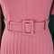 Women's summer new short sleeved V-neck pleated high waist fashionable temperament cinched waist African dress