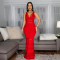 New Sexy V-neck Butt hugging Straight Gunn Burnt Flower Hollow Butt hugging Dress