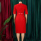 2025 summer new fashionable temperament V-neck solid color plus size pleated African foreign trade dress