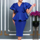 Fashionable and elegant ruffled slim fit dress for women, African dress