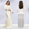 Fashionable women's elegant slim fit bag arm rhinestone solid color dress