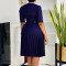 2025 summer new fashionable temperament V-neck solid color plus size pleated African foreign trade dress