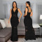 New Sexy V-neck Butt hugging Straight Gunn Burnt Flower Hollow Butt hugging Dress