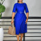 Summer fashion temperament five quarter sleeve high waist pleated commuting high waist pencil skirt dress