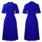 Women's summer new short sleeved V-neck pleated high waist fashionable temperament cinched waist African dress