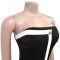 Fashionable women's sexy strapless bag arm backless button jumpsuit