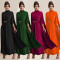 Fashion women's slim fit waist button round neck shawl dress new