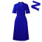 Women's summer new short sleeved V-neck pleated high waist fashionable temperament cinched waist African dress