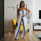 Fashionable women's sexy strapless bag arm backless button jumpsuit