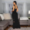 New Sexy V-neck Butt hugging Straight Gunn Burnt Flower Hollow Butt hugging Dress