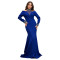 Fashionable women's elegant slim fit bag arm rhinestone solid color dress