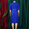 2025 summer new fashionable temperament V-neck solid color plus size pleated African foreign trade dress