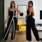 Fashionable women's sexy strapless bag arm backless button jumpsuit