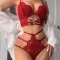 Beautiful and sexy lingerie lace gathering bra two-piece set