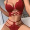 Beautiful and sexy lingerie lace gathering bra two-piece set
