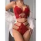 Beautiful and sexy lingerie lace gathering bra two-piece set