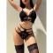 Beautiful and sexy lingerie lace gathering bra two-piece set