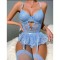 Large size thin lace garter belt, fashionable silk stocking sling, European and American one-piece   3PCS