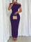 2025 New Cross border Cute and Fashionable Water Ripple Slanted Shoulder Dress in Stock