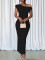 2025 New Cross border Cute and Fashionable Water Ripple Slanted Shoulder Dress in Stock