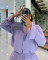 2025 new cross-border women's small striped shirt short sleeved two-piece set in stock