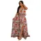 Fashionable women's front slit breathable printed sleeveless dress new