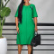 New fashionable and elegant solid color loose plus size African dress