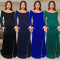 Fashionable women's clothing with elegant temperament, featuring a slit style evening dress