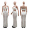 Sexy camisole V-neck lace see through hip hugging dress with exposed waist long skirt, Amazon new style
