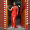 New fashionable and sexy strapless dress with circular tassel long skirt for women