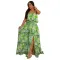Fashionable women's front slit breathable printed sleeveless dress new