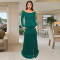Fashionable women's clothing with elegant temperament, featuring a slit style evening dress