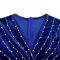 Fashionable women's sexy bag arm deep v hot stamping split dress new