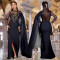 Fashionable women's elegant rhinestone slim fit bag arm shawl dress
