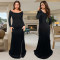 Fashionable women's clothing with elegant temperament, featuring a slit style evening dress