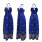 Lace up one neck sleeveless dress, sexy exposed waist dress, embroidered long skirt for women