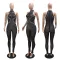Women's sexy mesh rhinestone see through jumpsuit sleeveless nightclub women's clothing