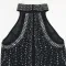 Women's sexy mesh rhinestone see through jumpsuit sleeveless nightclub women's clothing