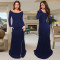 Fashionable women's clothing with elegant temperament, featuring a slit style evening dress