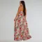 Fashionable women's front slit breathable printed sleeveless dress new